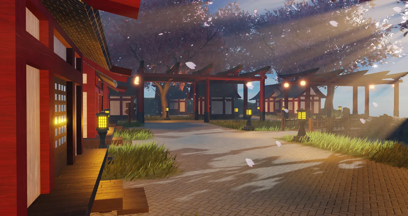Stylized Japanese environment built in Roblox